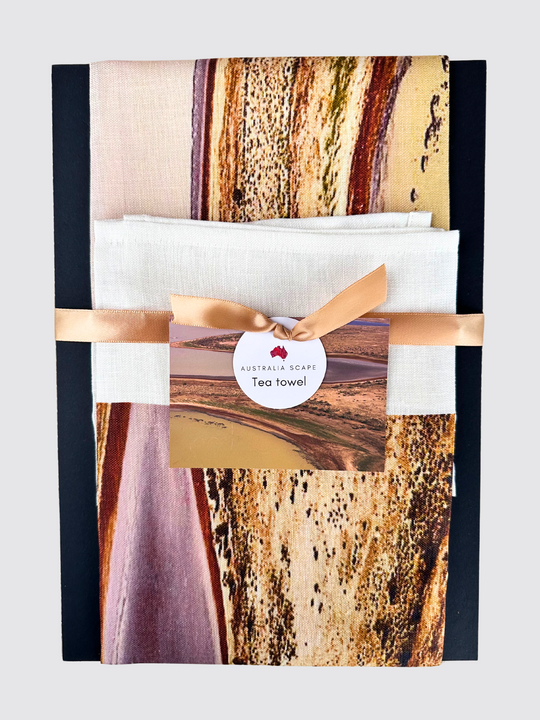 Lake Eyre (bays) tea towel