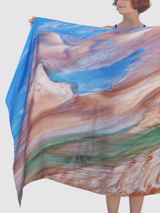 Eighty Mile Beach 100% Silk Scarf – Australian Design