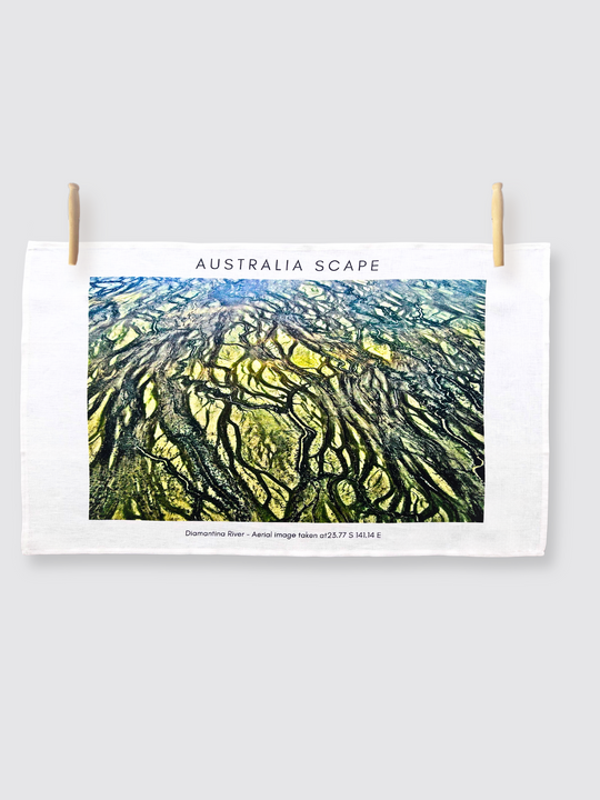 Diamantina River tea towel