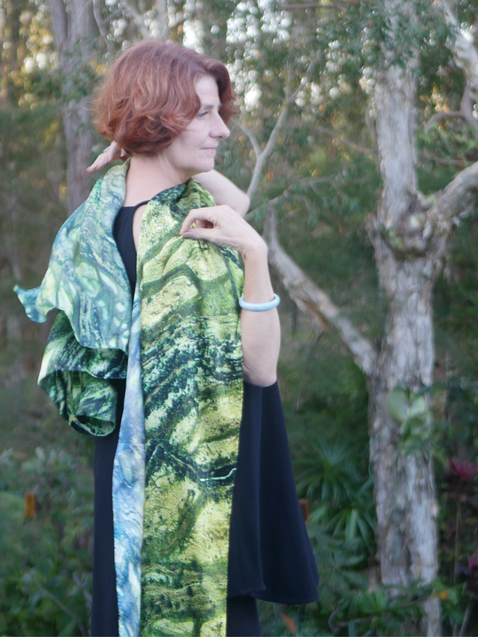 Diamantina River Queensland silk scarf